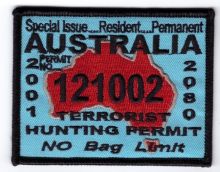 Terrorist Hunting Permit Patch