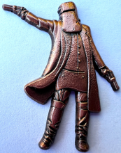 Ned Kelley Brass Stand&Deliver Badge/Lapel-Pin